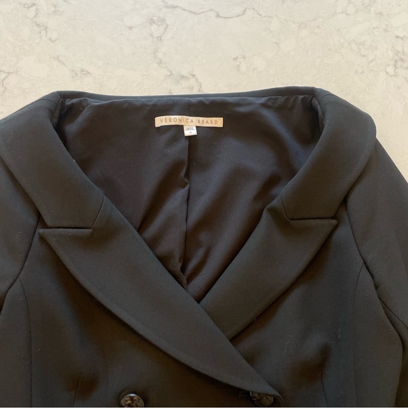 LIKE NEW 🖤 Veronica Bears Frayne Off The Shoulder Blazer Black Size 6 - Picture 5 of 11